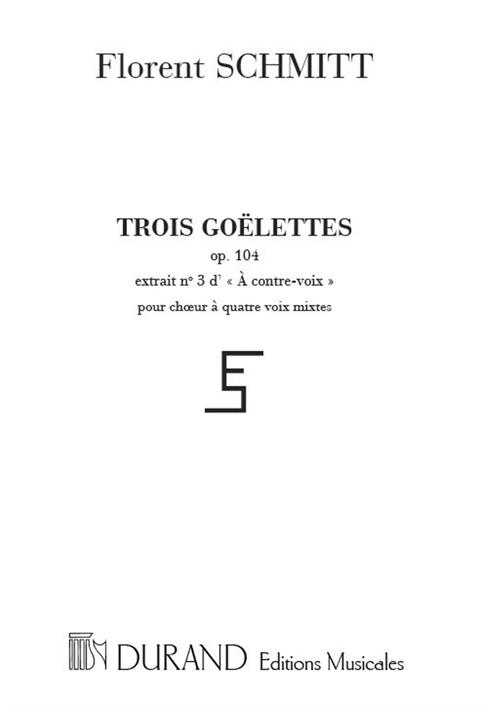 A Contre Voix N 3 3 Goelettes 4 Vx Mixtes A